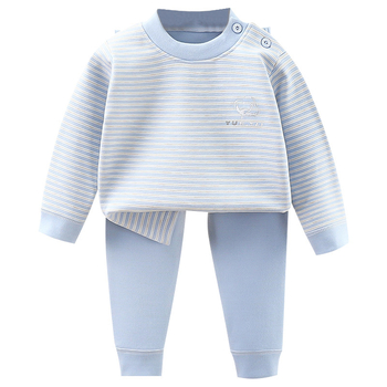 Set termic pentru copii din lână și mătase, țesătură cu două fețe, pijamale cu mânecă lungă și pantaloni, îmbrăcăminte de casă