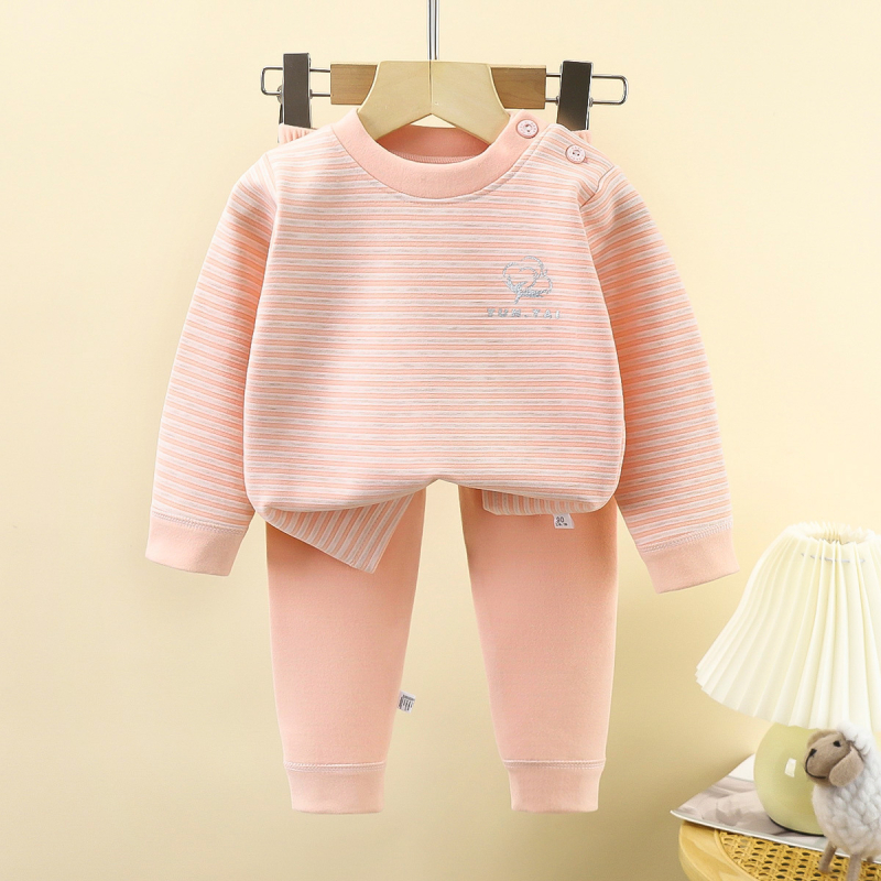 Set termic pentru copii din lână și mătase, țesătură cu două fețe, pijamale cu mânecă lungă și pantaloni, îmbrăcăminte de casă