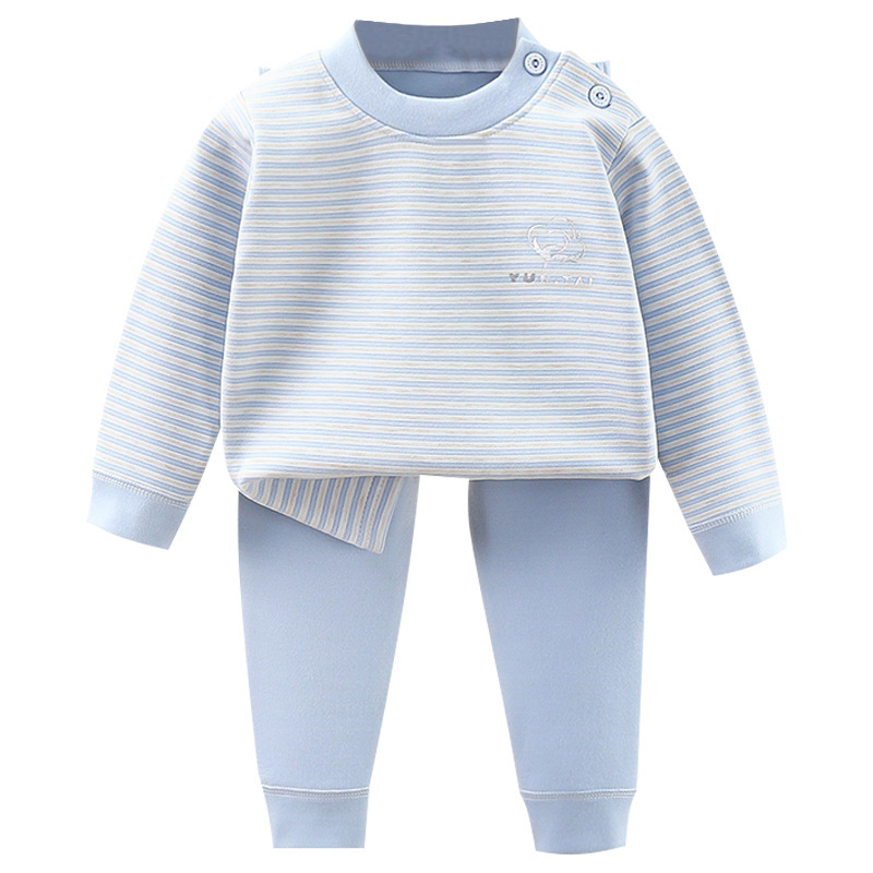 Set termic pentru copii din lână și mătase, țesătură cu două fețe, pijamale cu mânecă lungă și pantaloni, îmbrăcăminte de casă