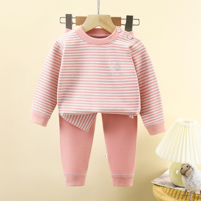 Set termic pentru copii din lână și mătase, țesătură cu două fețe, pijamale cu mânecă lungă și pantaloni, îmbrăcăminte de casă