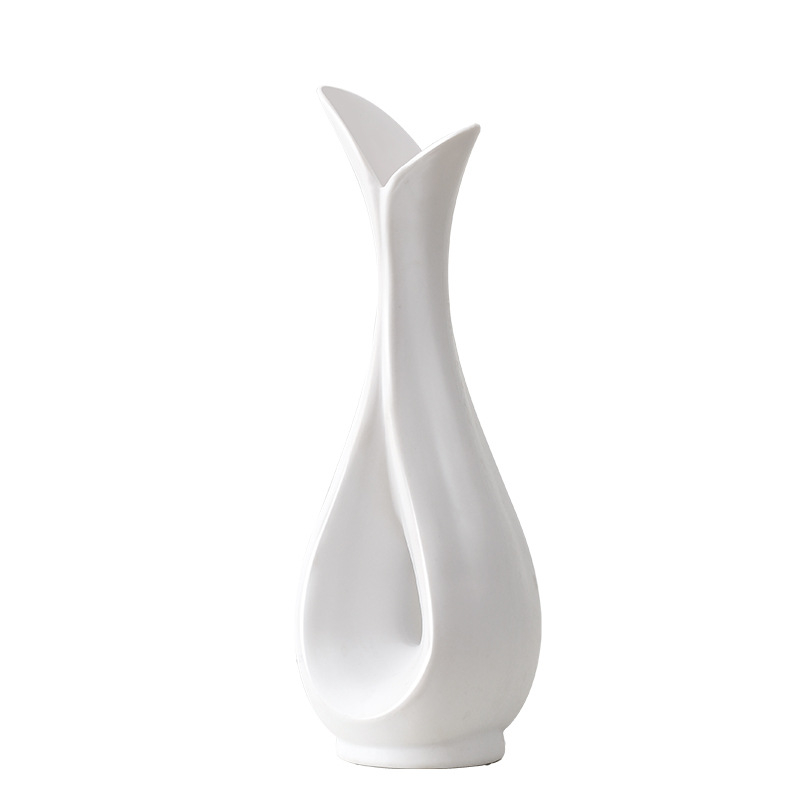 Vază din plastic rezistentă la rupere, decor modern minimalist pentru casă; potrivită pentru aranjamente cu flori uscate în living și la masa de dining.