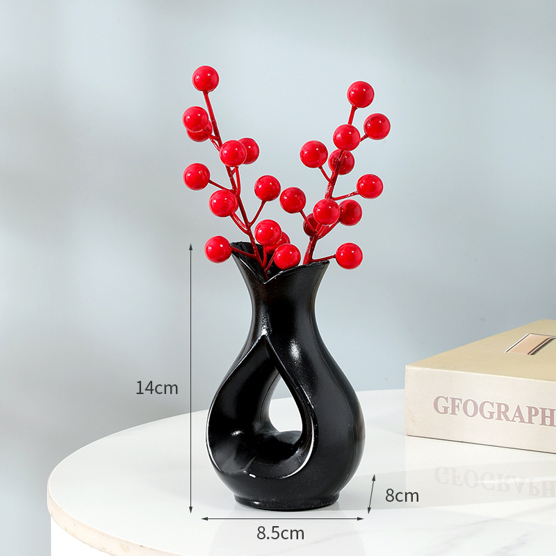 Vază din plastic rezistentă la rupere, decor modern minimalist pentru casă; potrivită pentru aranjamente cu flori uscate în living și la masa de dining.