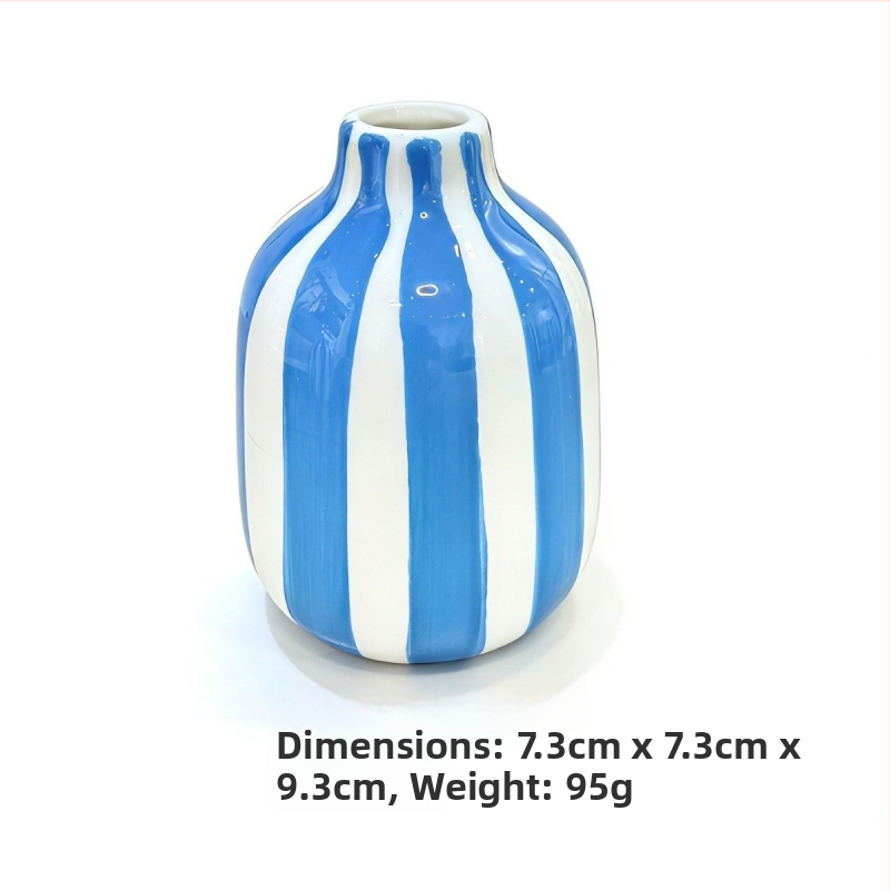 Vază ceramică albastră, stil nordic minimalist, cu model diamant, pentru aranjamente florale, decor sufragerie