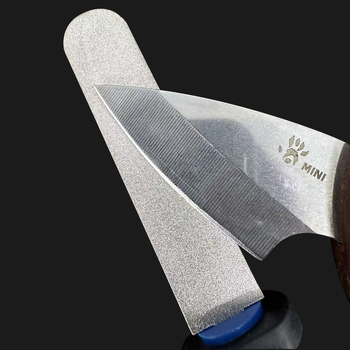 Ascuțitor manual cu mâner din diamant, pentru cuțite și unelte de grădină, suprafață ceramică