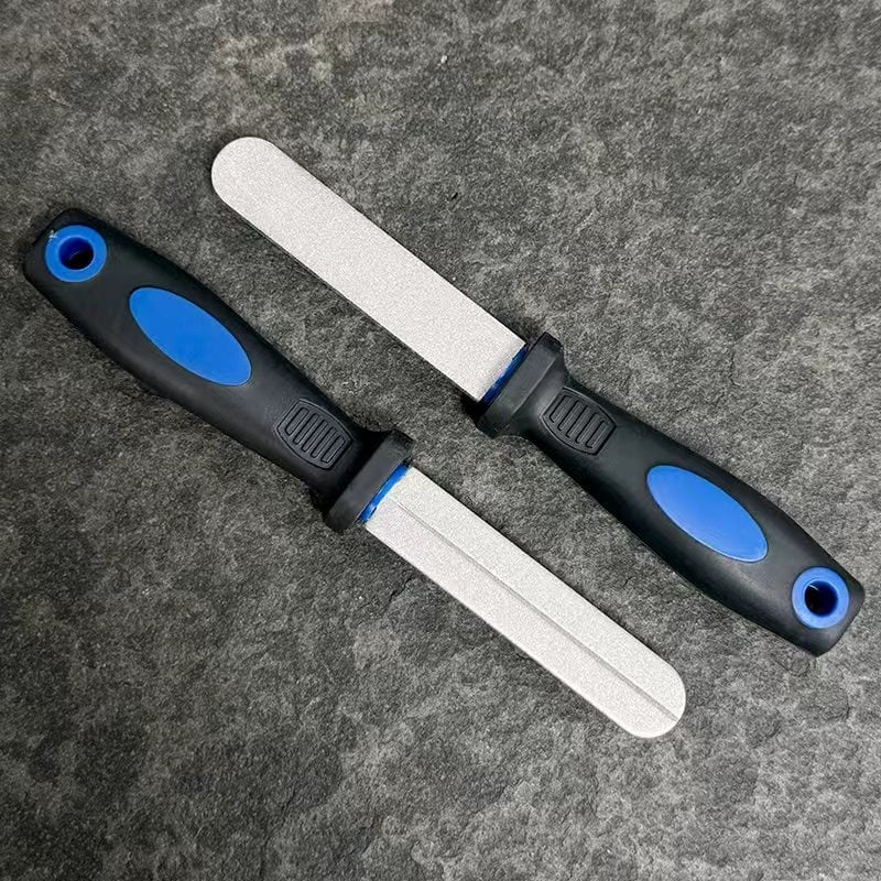 Ascuțitor manual cu mâner din diamant, pentru cuțite și unelte de grădină, suprafață ceramică
