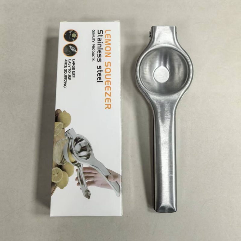 Storcător manual de lămâie din oțel inoxidabil, 140 g, pentru uz casnic, presă de portocale, storcător de lămâie, ambalat în cutie