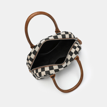 Geantă de damă din PU, cu curea de umăr și crossbody, model carouri, stil casual, geantă structurată toamnă-iarnă