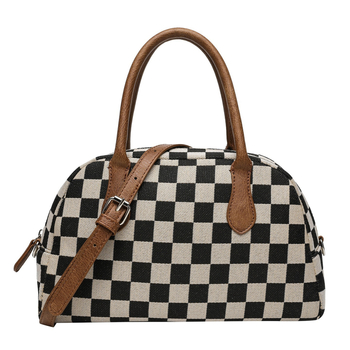 Geantă de damă din PU, cu curea de umăr și crossbody, model carouri, stil casual, geantă structurată toamnă-iarnă