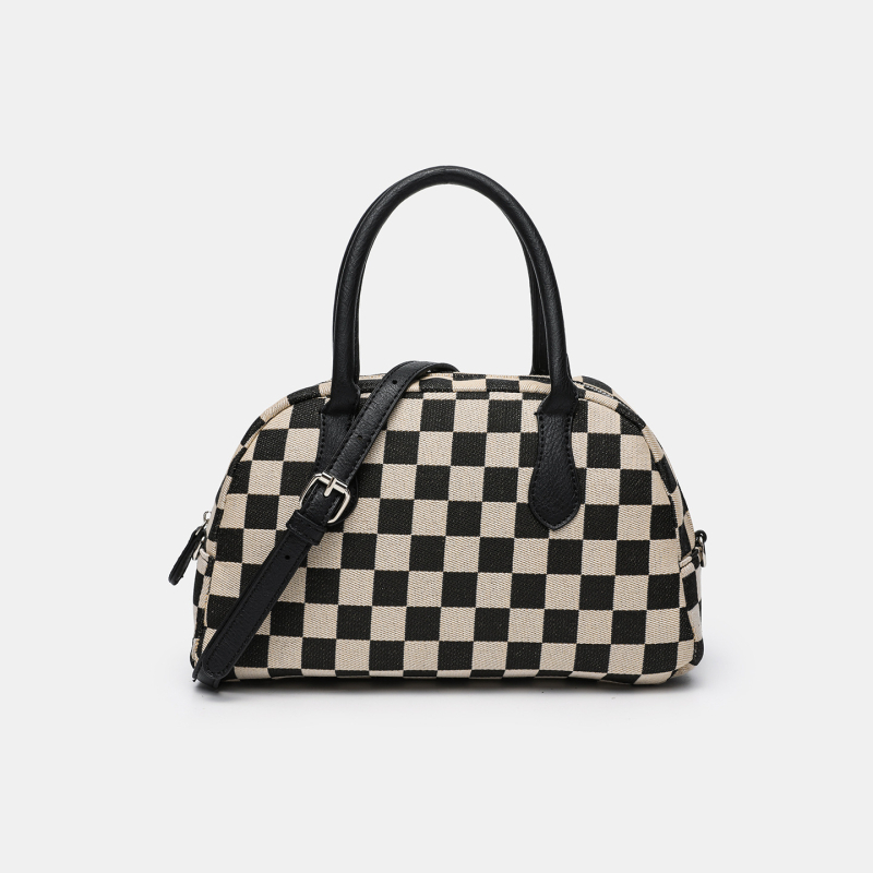 Geantă de damă din PU, cu curea de umăr și crossbody, model carouri, stil casual, geantă structurată toamnă-iarnă
