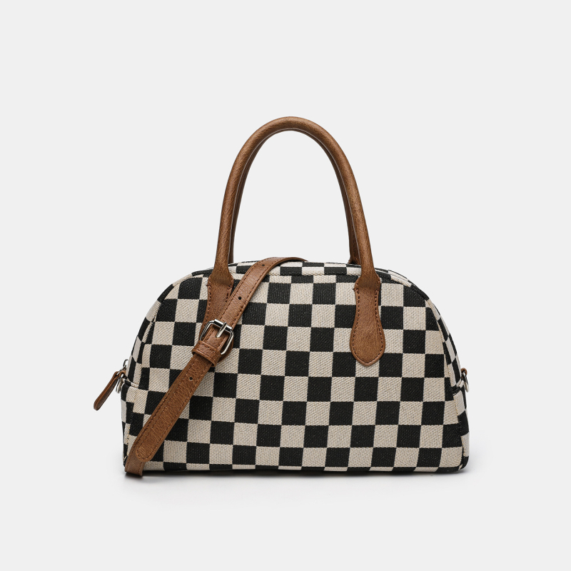 Geantă de damă din PU, cu curea de umăr și crossbody, model carouri, stil casual, geantă structurată toamnă-iarnă