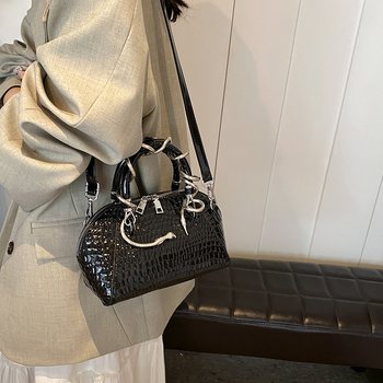 Geantă de femei din PU cu textură piatră, retro și versatilă, crossbody și mână