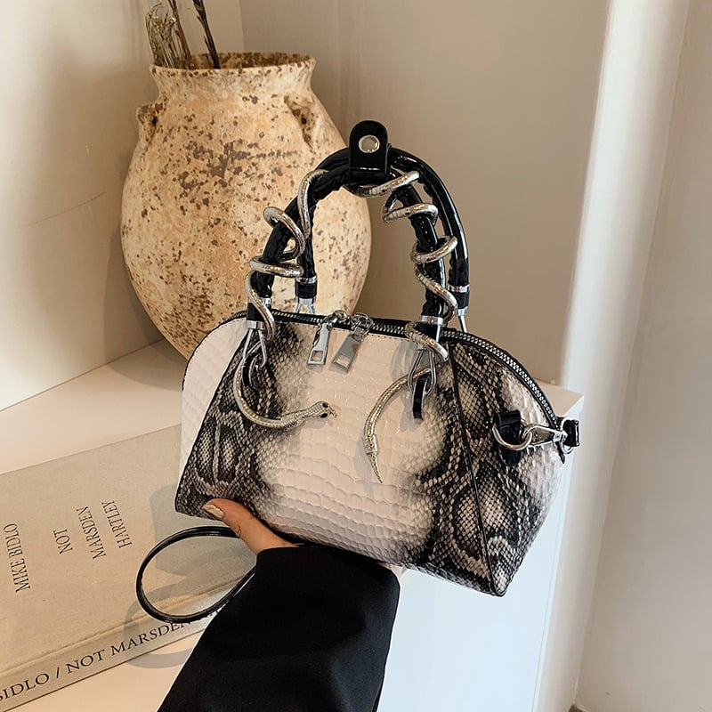 Geantă de femei din PU cu textură piatră, retro și versatilă, crossbody și mână