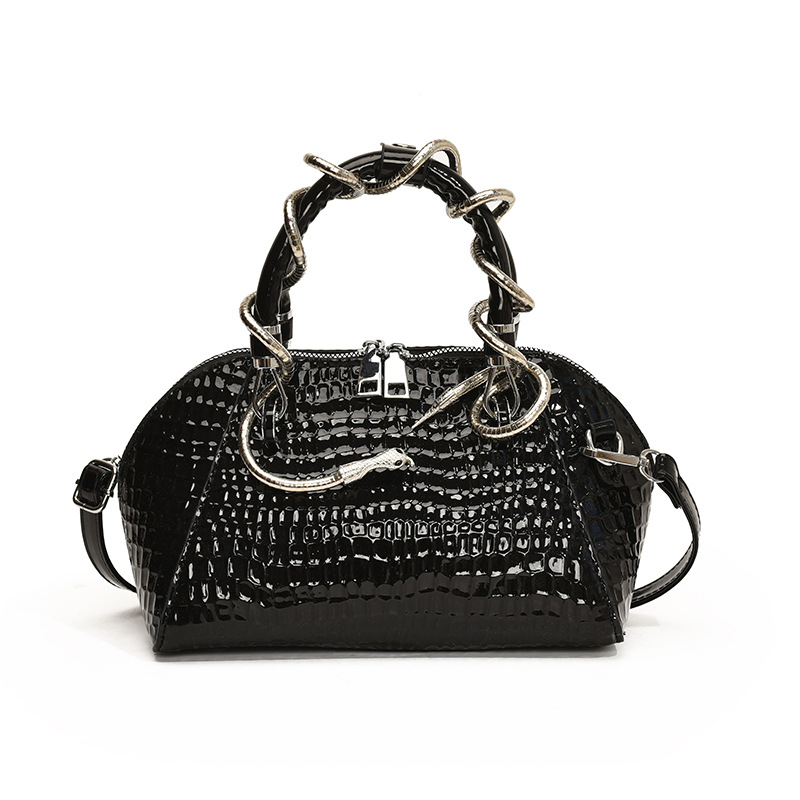Geantă de femei din PU cu textură piatră, retro și versatilă, crossbody și mână