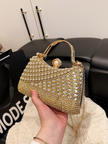 Geantă de seară decorată cu diamante, în stil vestimentar occidental, geantă de mână cu ciucuri și crossbody pentru femei