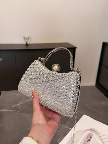 Geantă de seară decorată cu diamante, în stil vestimentar occidental, geantă de mână cu ciucuri și crossbody pentru femei
