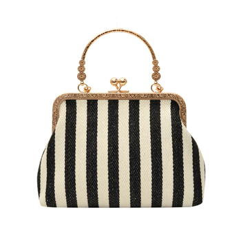 Geantă de damă crossbody cu dungi verticale, design color-block, formă de scoică, curea din lanț