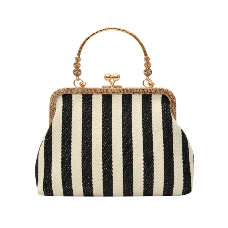 Geantă de damă crossbody cu dungi verticale, design color-block, formă de scoică, curea din lanț