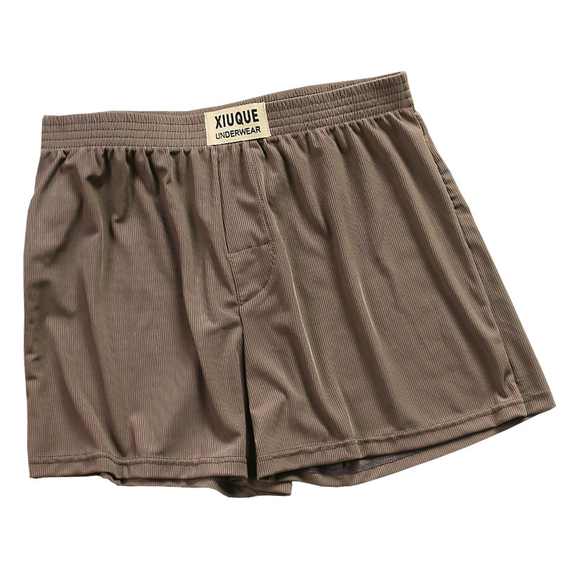 Boxeri bărbați Ice Silk pentru acasă – croială lejeră, mărime plus, pantaloni de pijama/acasă