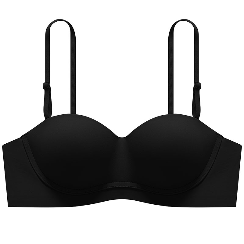Sutien fără bretele, fără spate, model halter, fără cusături, discret, push-up pentru sân mic, nylon respirabil