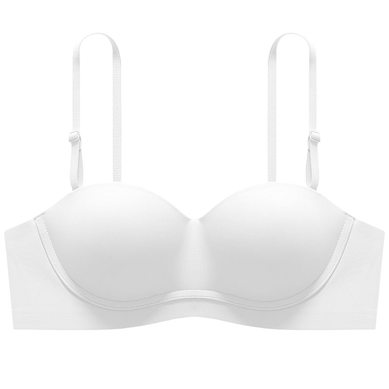 Sutien fără bretele, fără spate, model halter, fără cusături, discret, push-up pentru sân mic, nylon respirabil