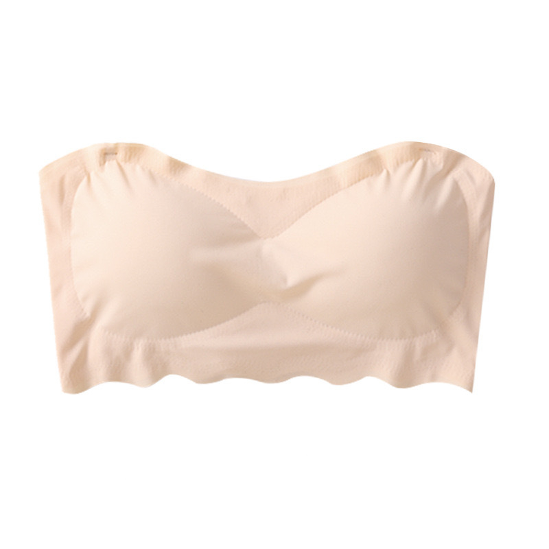 Sutien fără bretele din ice silk, invizibil, cu push-up, anti-alunecare, pentru sân mic, cupă 3/4, design care conturează un spate frumos