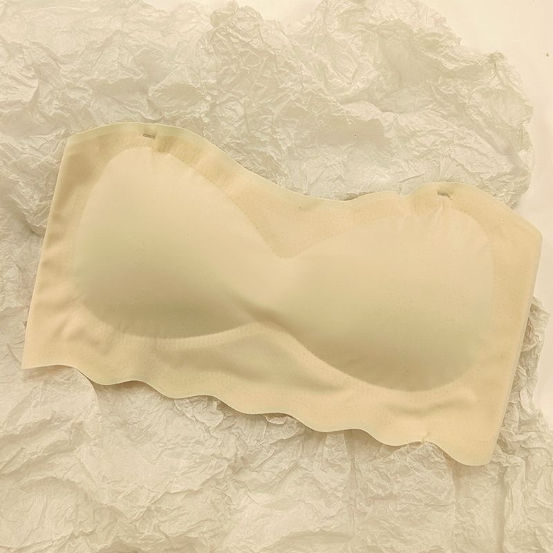Sutien fără bretele din ice silk, invizibil, cu push-up, anti-alunecare, pentru sân mic, cupă 3/4, design care conturează un spate frumos