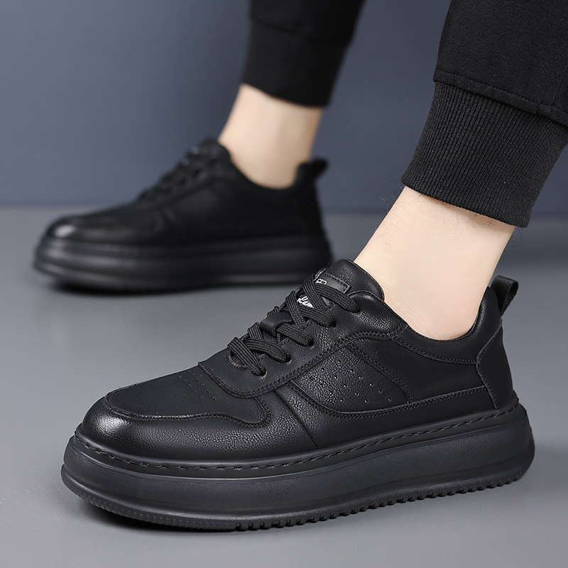 Sneakeri pentru bărbați cu talpă joasă din piele divizată, stil sport-office casual