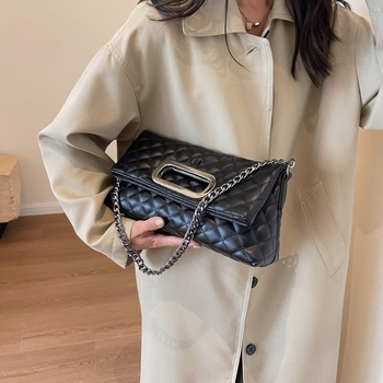 Geantă crossbody de lux pliabilă pentru femei, 2026 cu quilt diamantat și curea din lanț