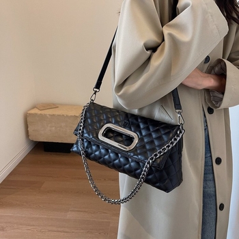 Geantă crossbody de lux pliabilă pentru femei, 2026 cu quilt diamantat și curea din lanț