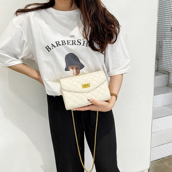 Geantă de umăr cu lanț, quiltată în model romb, stil Chanel-inspired, crossbody, simplă și versatilă