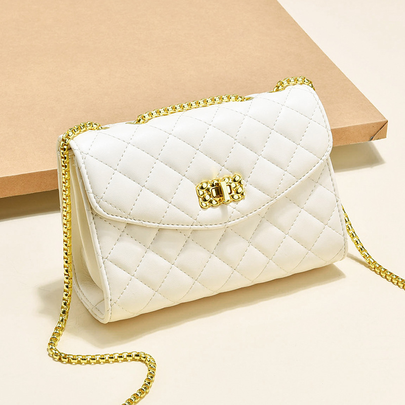 Geantă de umăr cu lanț, quiltată în model romb, stil Chanel-inspired, crossbody, simplă și versatilă