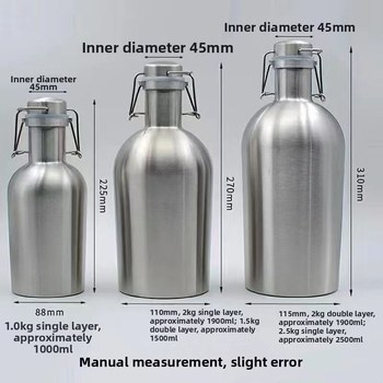 304 rozsdamentes acél, egyszintes falú sportos vízpalack, 64oz/2L, kültéri készlet