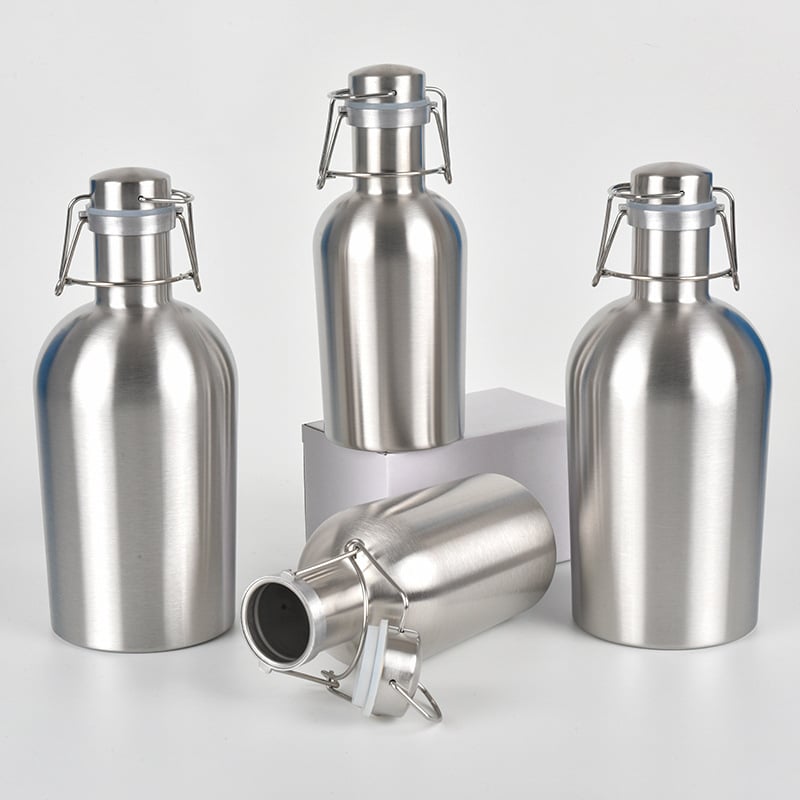 304 rozsdamentes acél, egyszintes falú sportos vízpalack, 64oz/2L, kültéri készlet