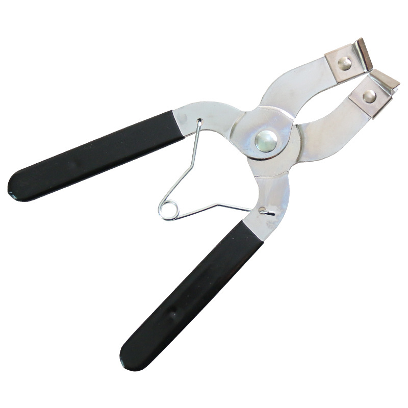 Unealtă pentru comprimarea inelului de piston cu clemă încorporată pentru montaj și demontaj piston