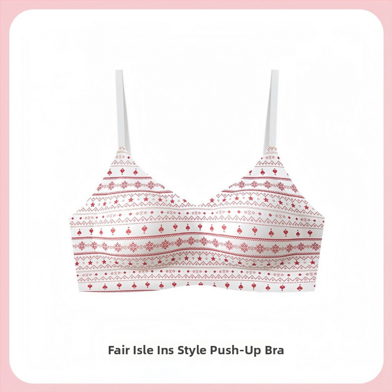 Bezšvová podprsenka Romantic Fair Isle s mäkkou oporou, zväčšuje malé poprsie, zdvíha a push-up, pohodlie bez kostíc