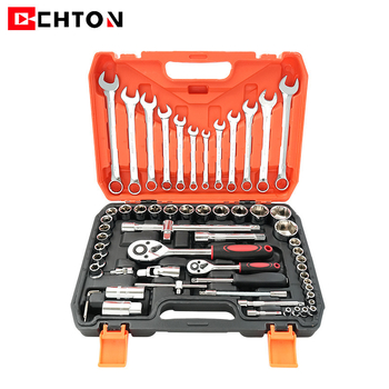 Set de scule multifuncțional cu 61 de piese, cu cheie cu soclu și cheie cu utilizare dublă, cutie de unelte pentru reparații la domiciliu și auto