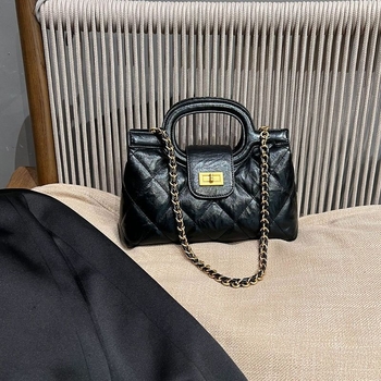 Primăvara 2026: Geantă de umăr crossbody mică, cu lanț în formă de romb, elegantă și ușoară