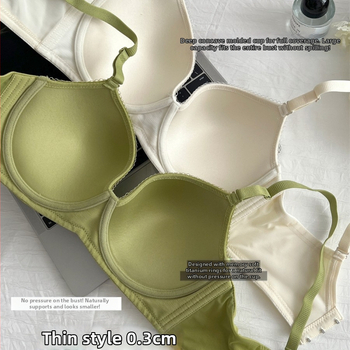 Sutien fără cusături, subțire pentru bust plin, susținere și modelare cu arc metal moale, mărime plus