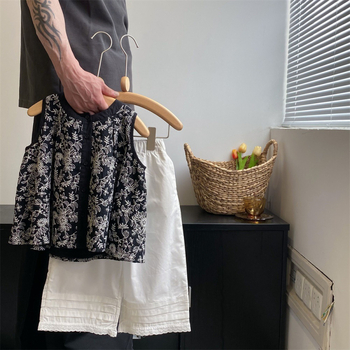 2026 toamnă devreme pantaloni pentru fete cu croială largă, stil coreean, dantelă albă, pantaloni din bumbac cu protecție împotriva țânțarilor