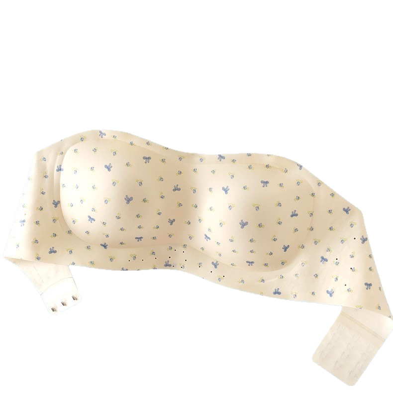 Top tubular fără bretele pentru sâni mici, răcoros, anti-derapare, cupă fără cusături, respirabil, imprimeu floral