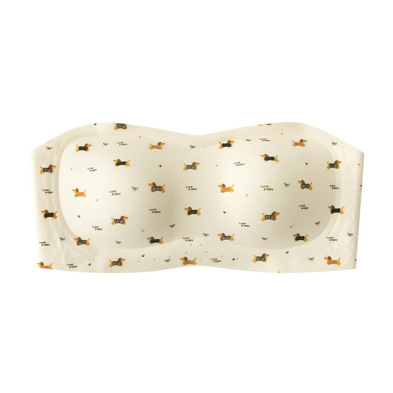 Top tubular fără bretele pentru sâni mici, răcoros, anti-derapare, cupă fără cusături, respirabil, imprimeu floral