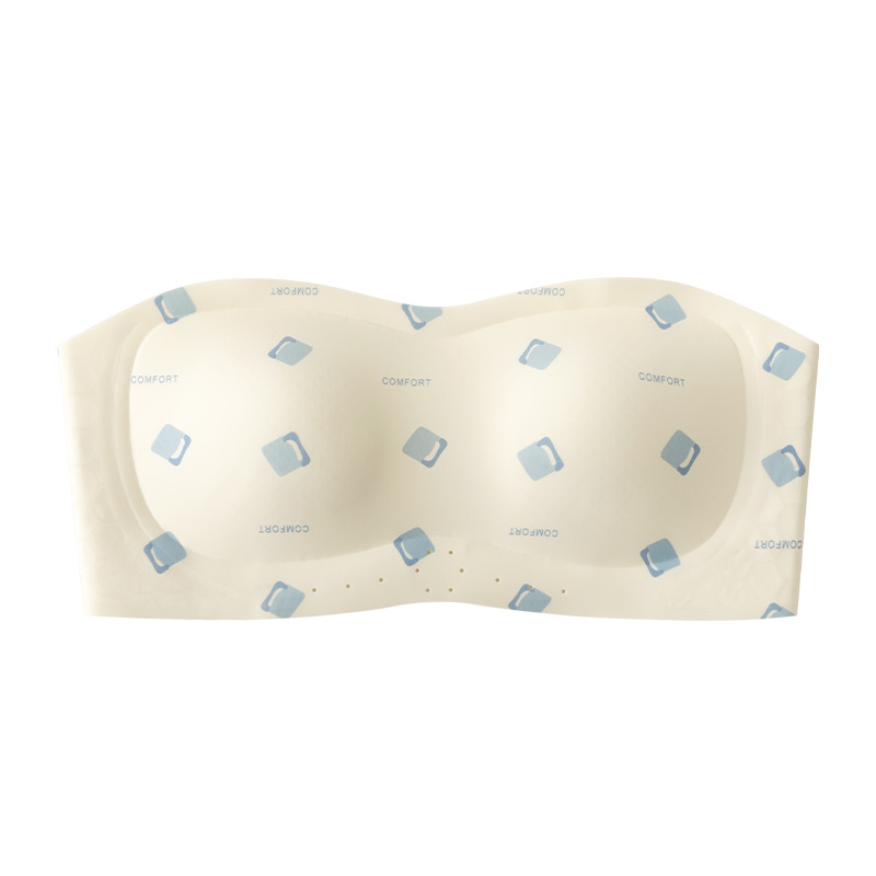 Top tubular fără bretele pentru sâni mici, răcoros, anti-derapare, cupă fără cusături, respirabil, imprimeu floral