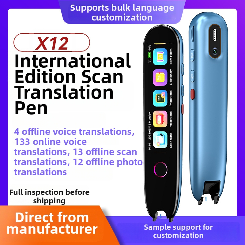Inteligentné prekladové pero International Edition so skenovaním a offline prekladom — Viacjazyčné elektronické slovníkové pero (čínština, angličtina, japončina, kórejčina)