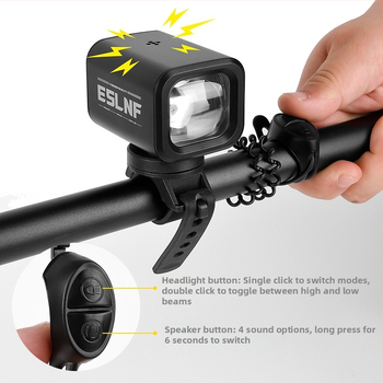 Lumină frontală pentru bicicletă din aliaj de aluminiu, reîncărcabilă USB-C, pentru biciclete de munte și de oraș