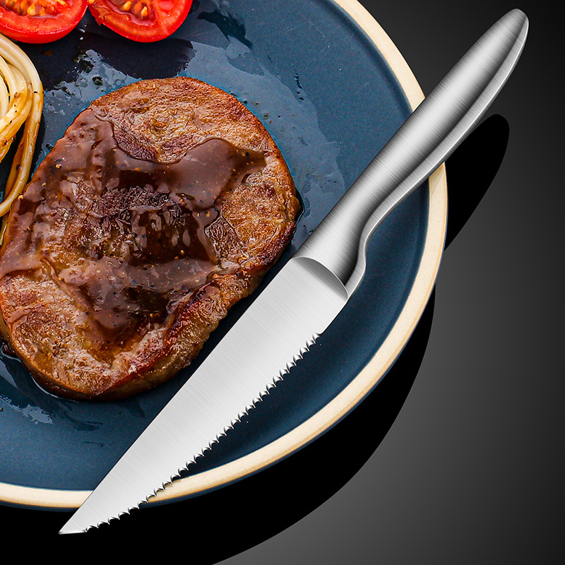 Set din trei sau două piese, din oțel inoxidabil 316: cuțit de steak, furculiță și lingură – tacâm occidental pentru hotel și uz casnic