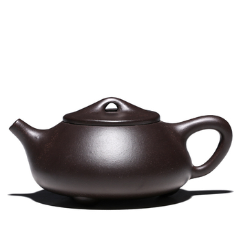 Ceainic din lut mov, cu lingură de piatră, lucrat manual, set Gongfu de ceai