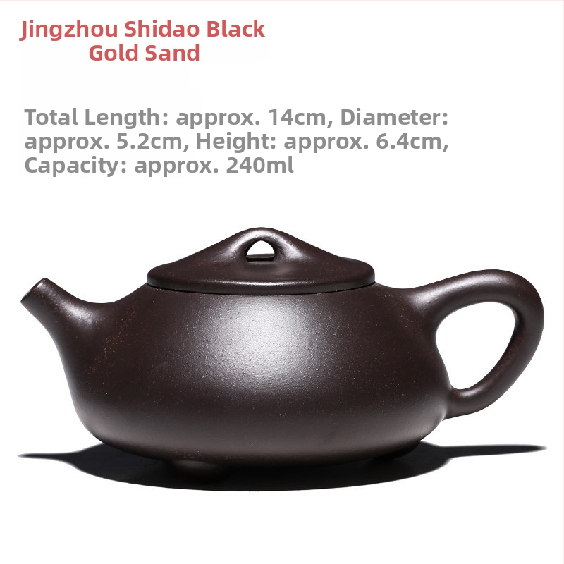 Ceainic din lut mov, cu lingură de piatră, lucrat manual, set Gongfu de ceai
