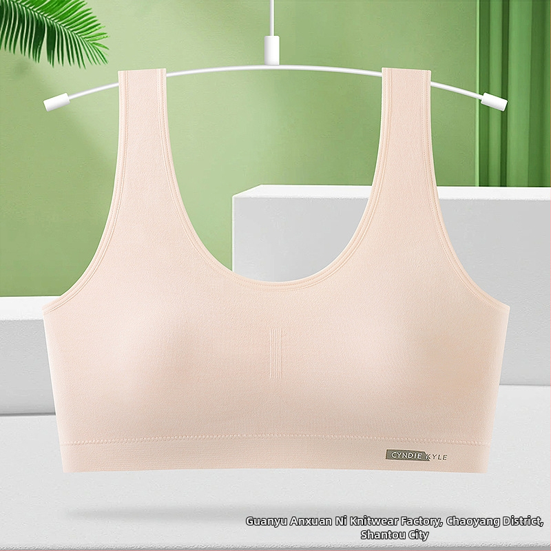 Detská športová podprsenka s pevnými košíčkami, tvarované penové košíčky, nylon, bez kostíc