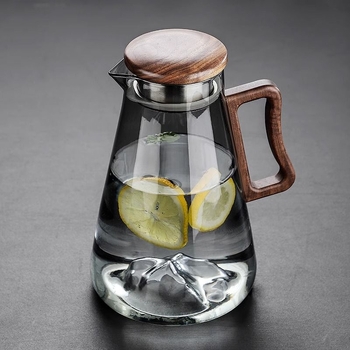 Set de ceainic pentru apă rece, stil retro, capacitate mare, sticlă din borosilicat înalt, rezistent la temperaturi, pentru living.