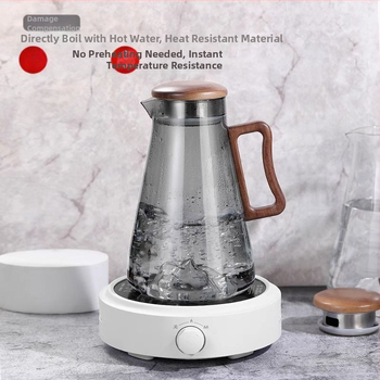Set de ceainic pentru apă rece, stil retro, capacitate mare, sticlă din borosilicat înalt, rezistent la temperaturi, pentru living.
